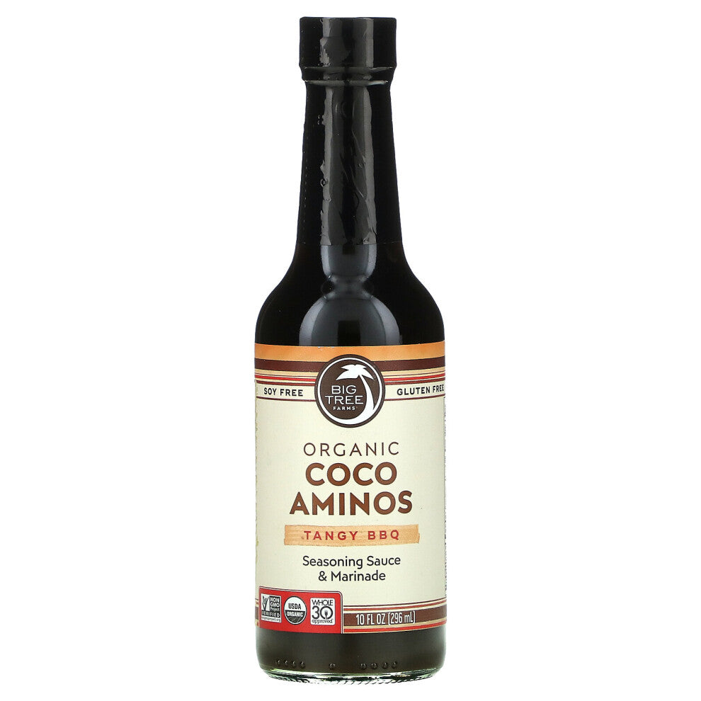 Big Tree Farms, Organic Coco Aminos, Seasoning Sauce & Marinade, Tangy BBQ, 10 fl oz (296 ml)