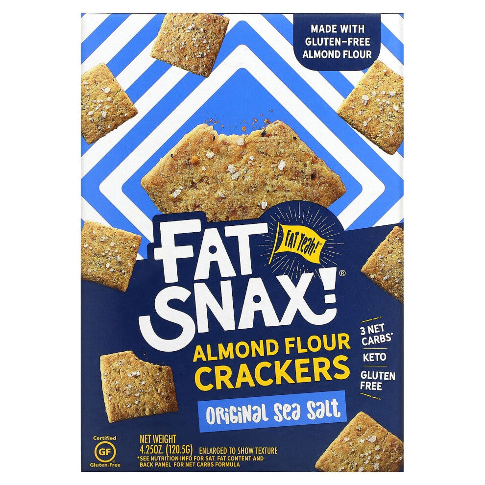 Fat Snax, Almond Flour Crackers, Original Sea Salt, 4.25 oz (120.5 g)
