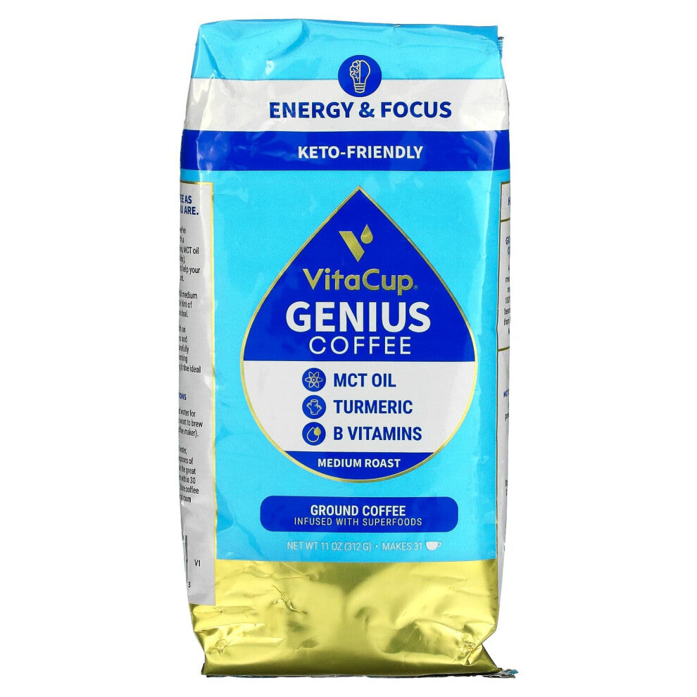 VitaCup, Genius Coffee, Ground, Medium Roast, 11 oz (312 g)