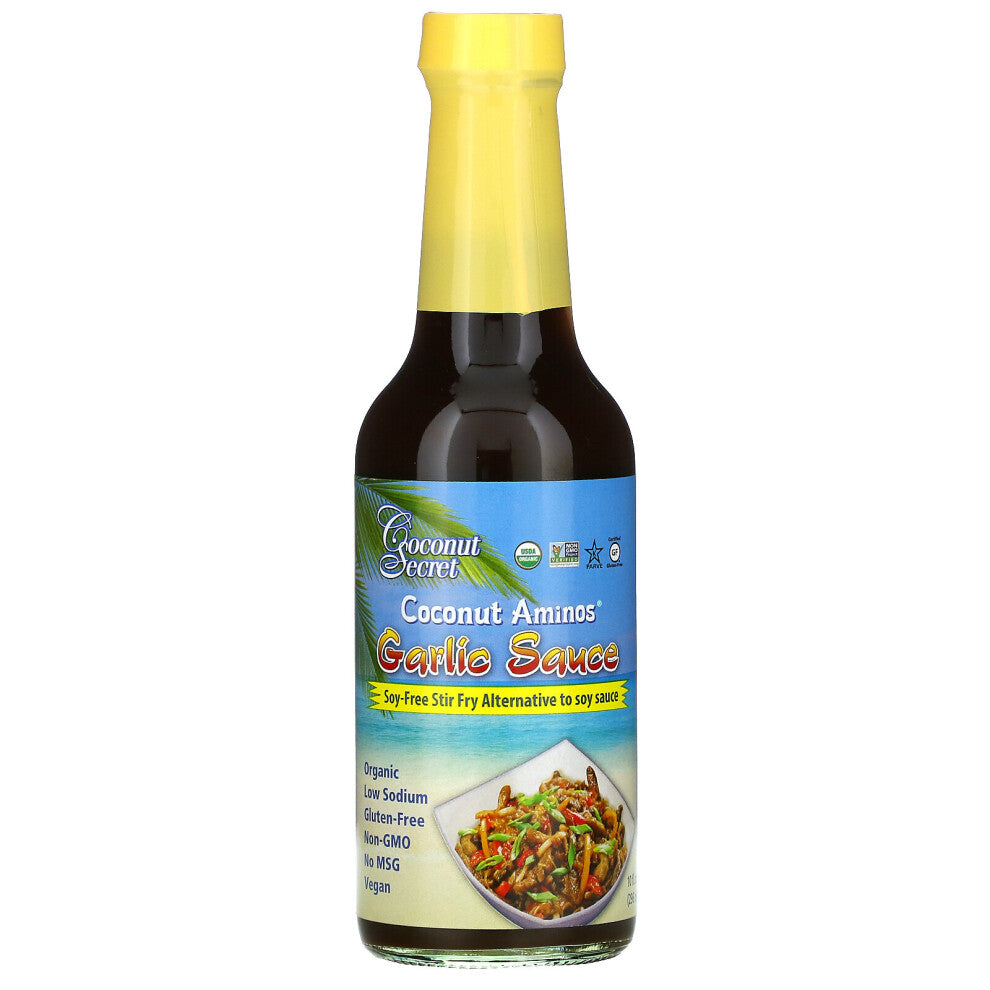 Coconut Secret, Coconut Aminos, Garlic Sauce, 10 fl oz (296 ml)