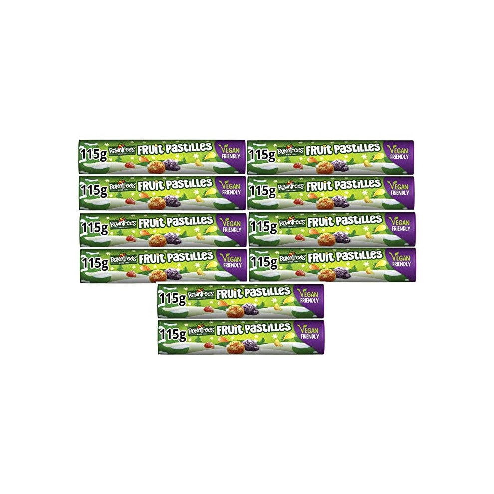 Rowntrees Fruit Pastilles Vegan Tube 115g Xmas 2022 treat (Pack of 10)