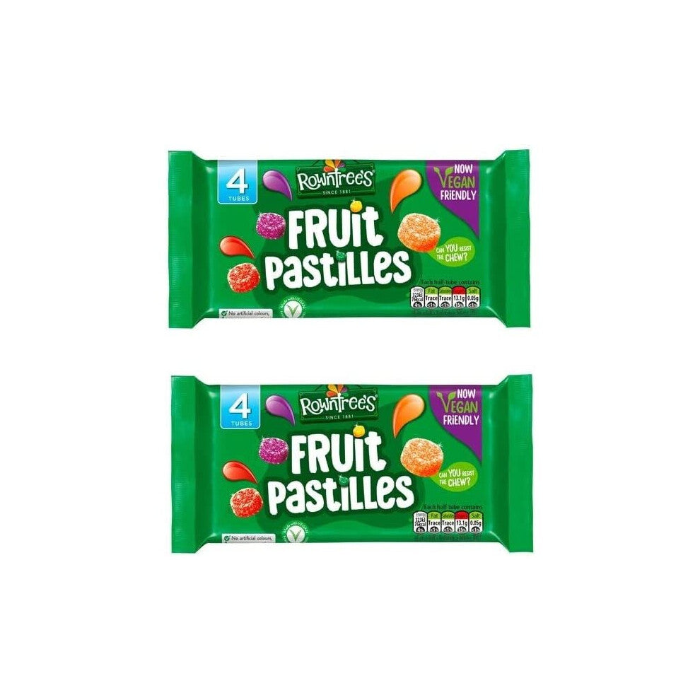 2 Packs of ROWNTREE'S Fruit PASTILLES 4 Tubes x 52 g