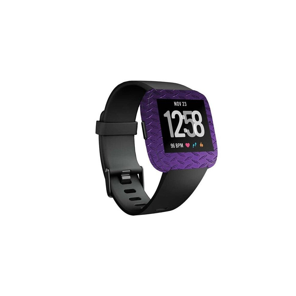 MightySkins FITVE-Purple Diamond Plate Skin for Fitbit Versa Smartwatch - Purple Diamond Plate