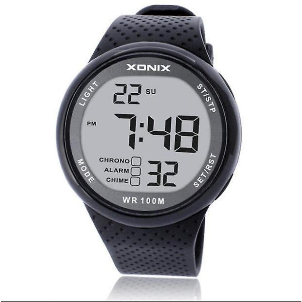 Professional Diving Swim Watch Men 100m Waterproof Digital Sport Watches(white)