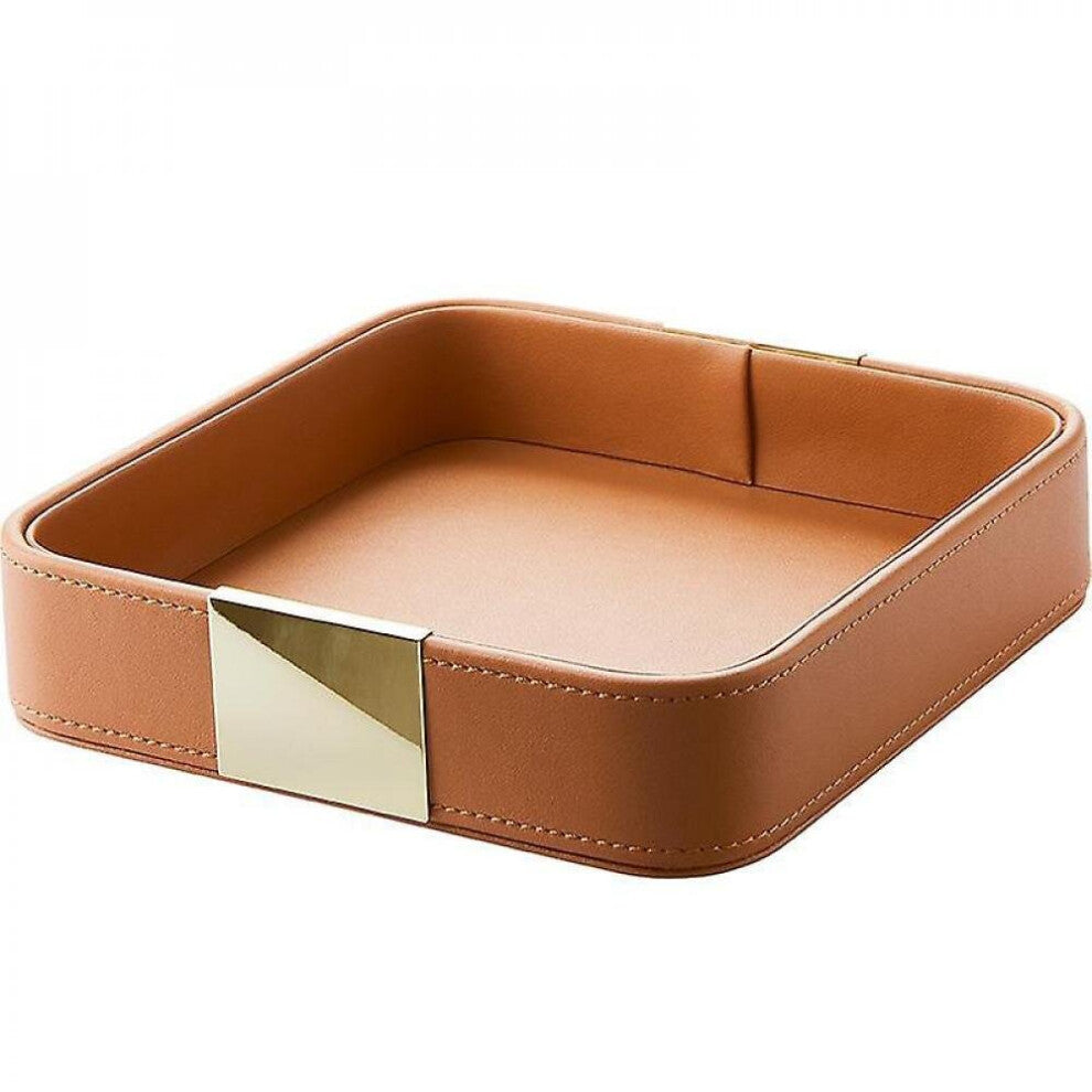 Pu Leather Stoage Tray Luxury Jewelry Display Plate Organizer Home Desktop|storage Trays
