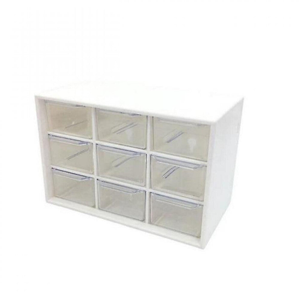 Desktop Storage Box Makeup Jewelry Drawer Pearl Beads 9 Grids Storage Boxes Plastic Organizer