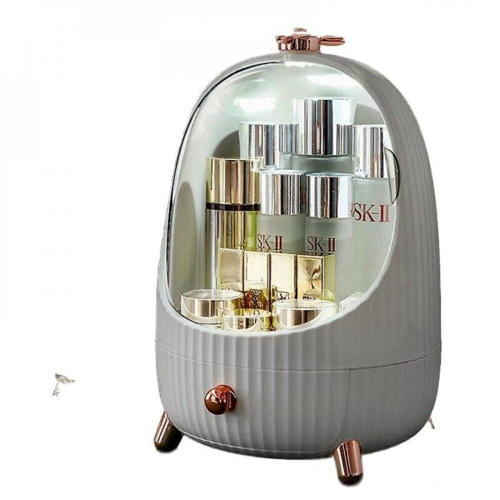 Led Light Jewelry Organizer Makeup Storage Box Desktop Dustproof Drawer Beauty Boxes Bins