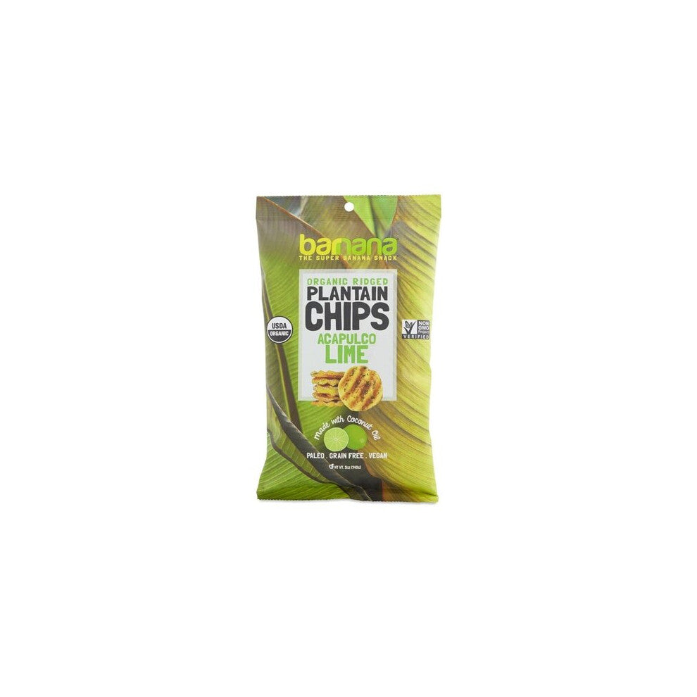 Barnana Organic Ridged Plantain Chips Acapulco Lime -- 5 oz