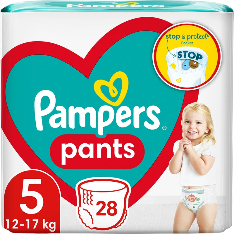 Pampers Pañales desechables talla 5 pantalones 12-17 kg 28 piezas