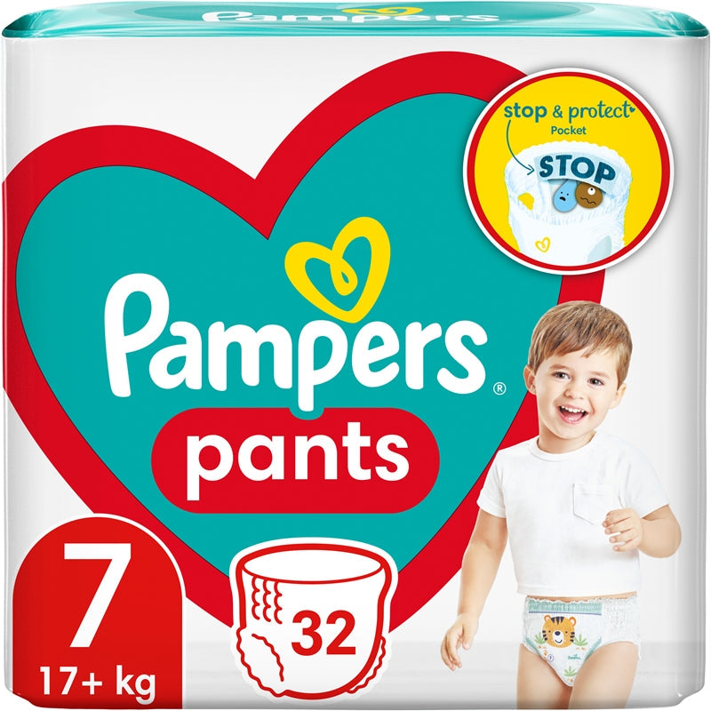 Pampers Pantaloni marimea 7 scutece de unica folosinta 17+ kg 32 bucati