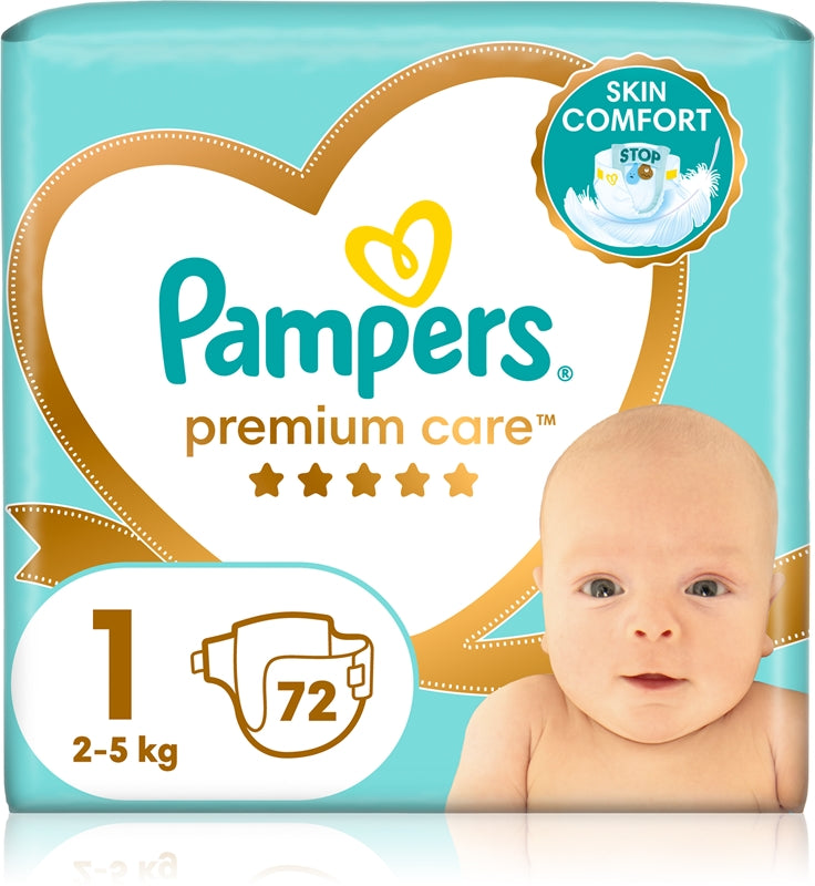 Pampers Couches jetables Premium Care taille 1 2-5 kg 72 pièces