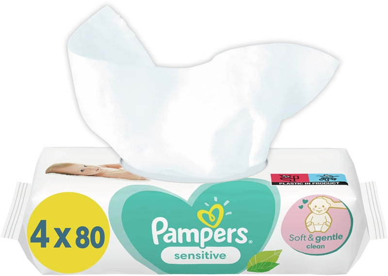 Pampers Sensitive babyvåtrenseservietter for sensitiv hud 4x80 stk