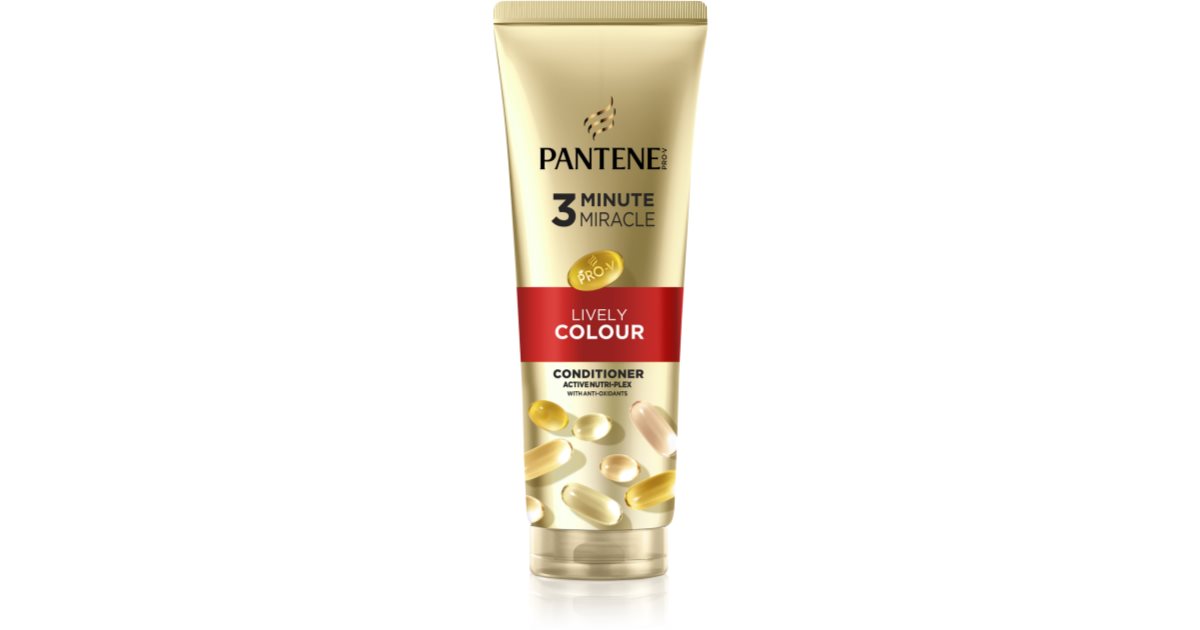 Pantene Acondicionador 3 Minute Miracle Lively Colour para cabello dañado y teñido (220 ml)