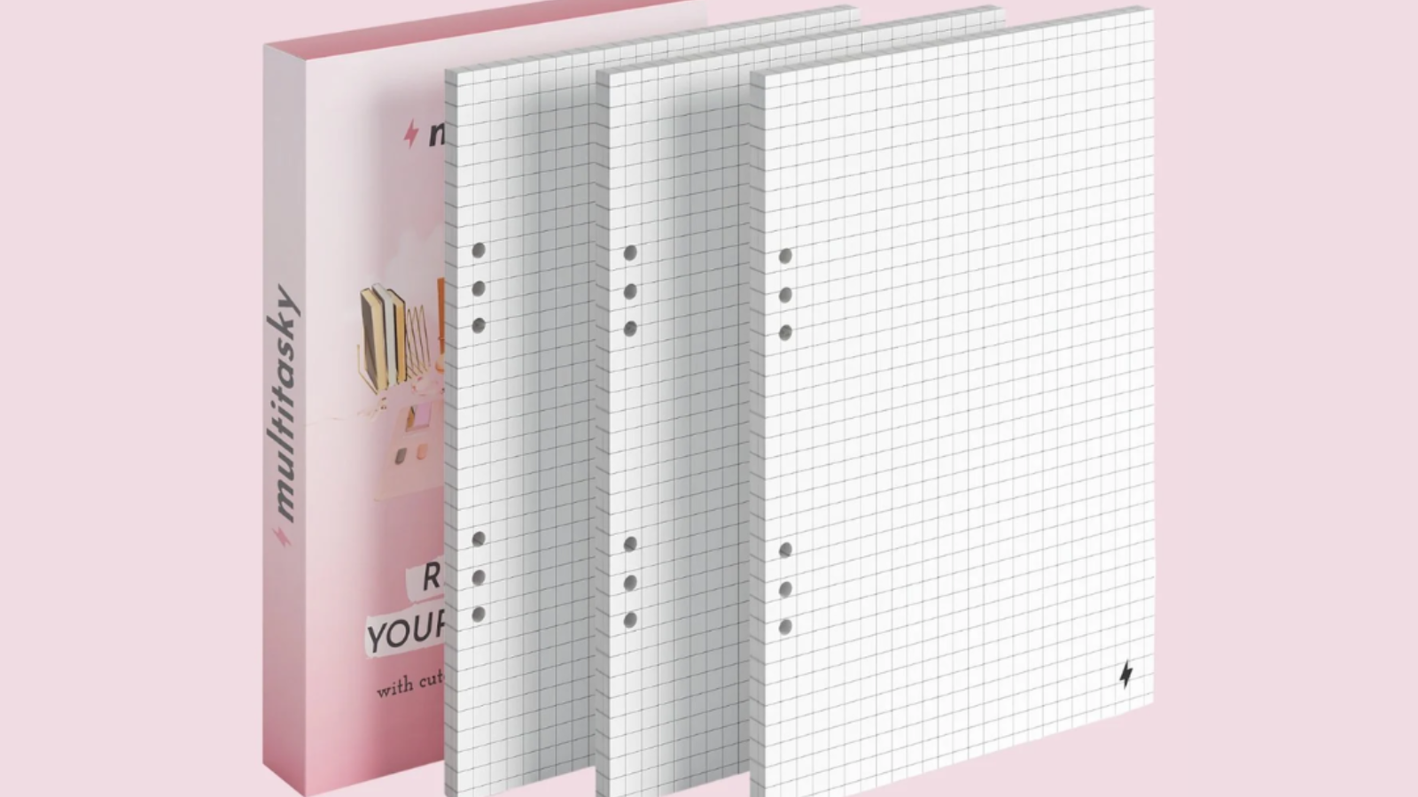 Multitasky A5 Notebook Paper Refill 3-Pack Grid