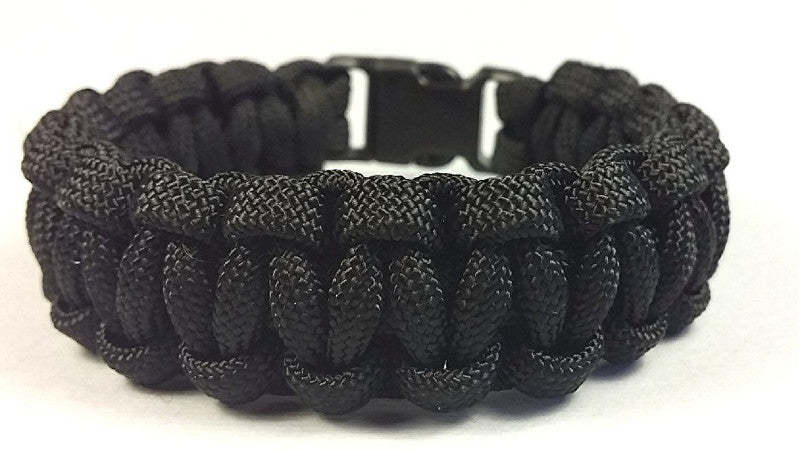 Cordell Solomon Black Paracord Bracelet - Size: XL (20 - 21 cm)