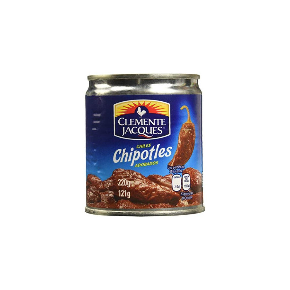 MexGrocer Clemente Jacques Chipotle Peppers in Adobo Sauce 210 g (Pack of 3)