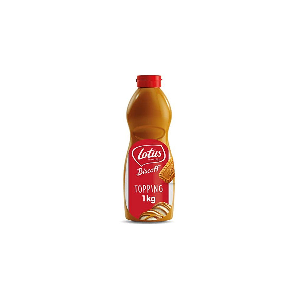 Lotus Biscoff Topping Sauce - Squeezy Bottle -Speculoos Flavour - Ice Cream Topper - Coffee Drizzle (1 kg)