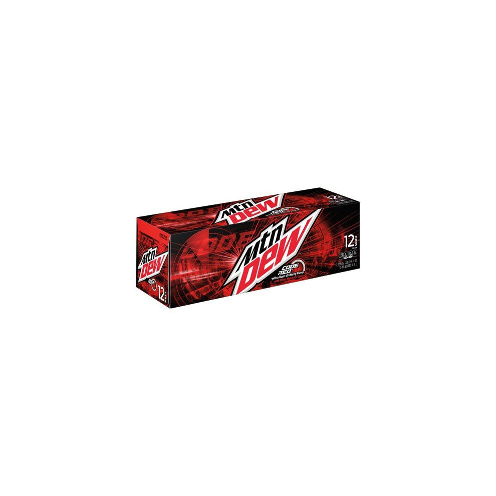 Mountain Dew Code Red Soda Cans x 12 American Drink