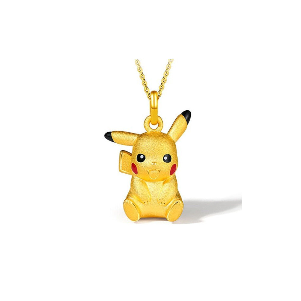 (A) Pokemon Pikachu Kawaii Ring Necklace Anime Gengar Pikachu Cute Smiling Face Index Finger Ring Action Figures
