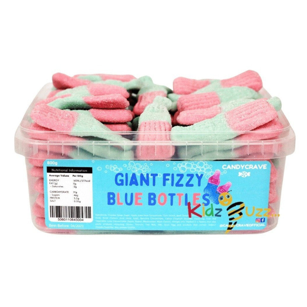 Candycrave Giant Fizzy Blue Bottles Tub 800g