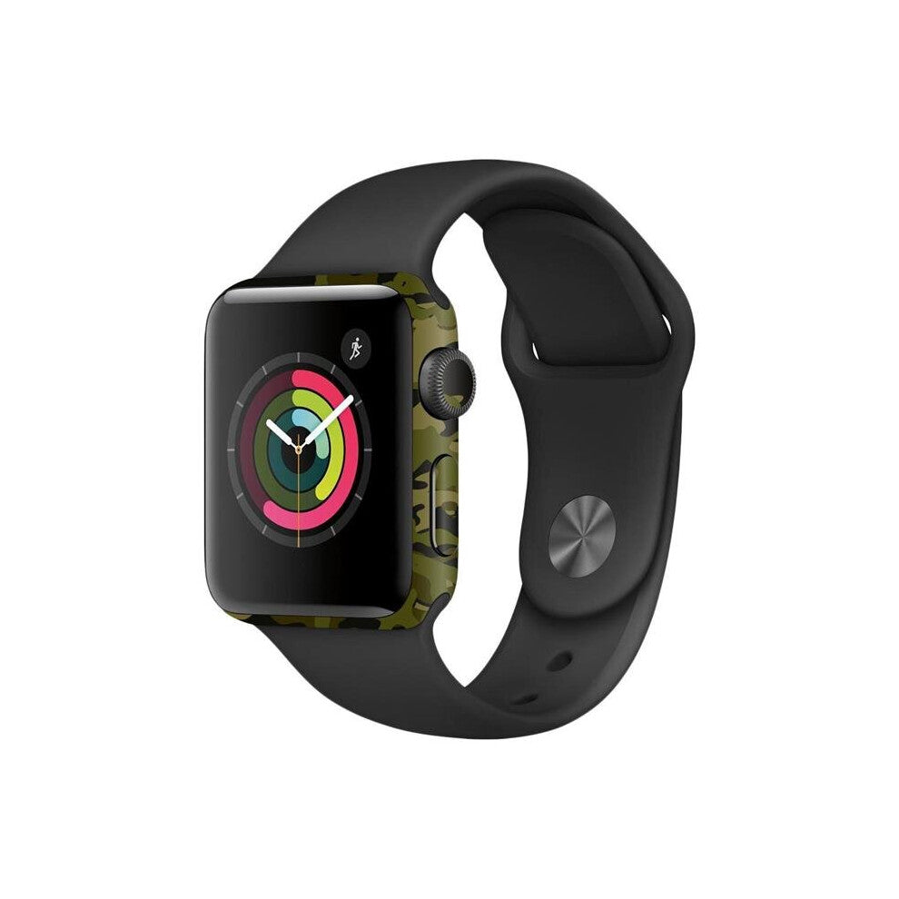 MightySkins APW382-Green Camouflage Skin Decal Wrap for Apple Watch Series 2 38 mm Sticker - Green Camouflage