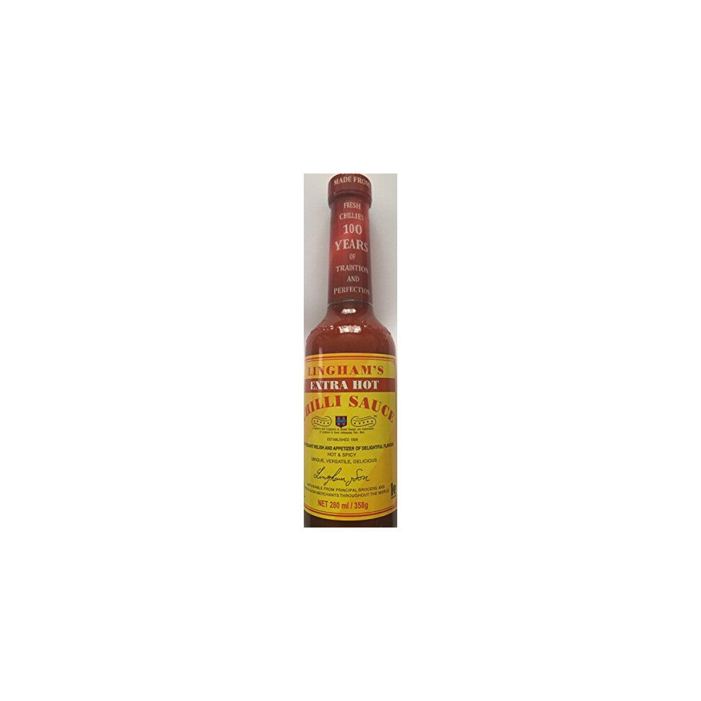 Lingham's Extra Hot Chilli Sauce 280ml (Pack of 2)