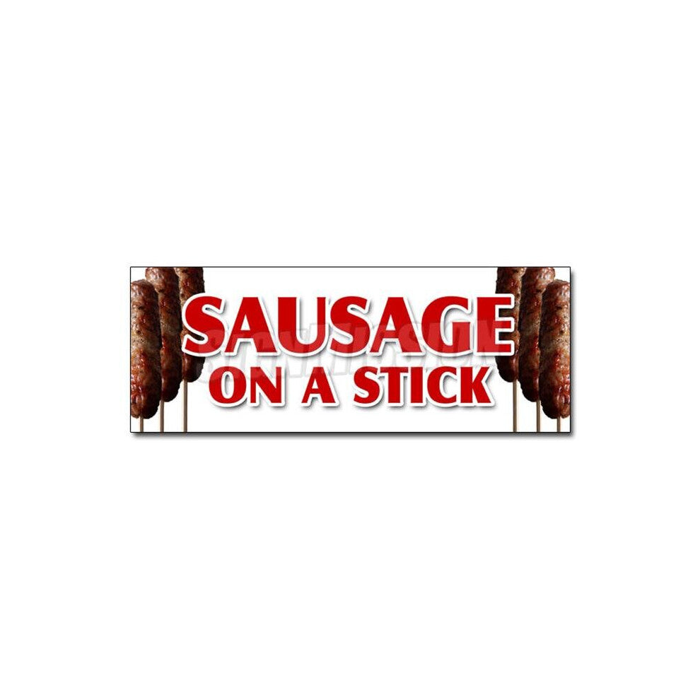 SignMission D-12 Sausage On A Stick 12 in. Sausage On A Stick Decal Sticker - Italian Pork Homemade Snack Lunch Food