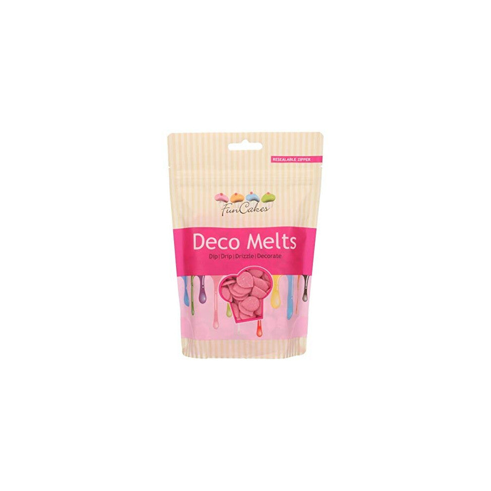FunCakes Deco Melts Pink - Dip, Drip, Drizzle and Decorate Melt in The Microwave and Pour in Every Shape Make Candy, Drip Cakes, Lollipops and