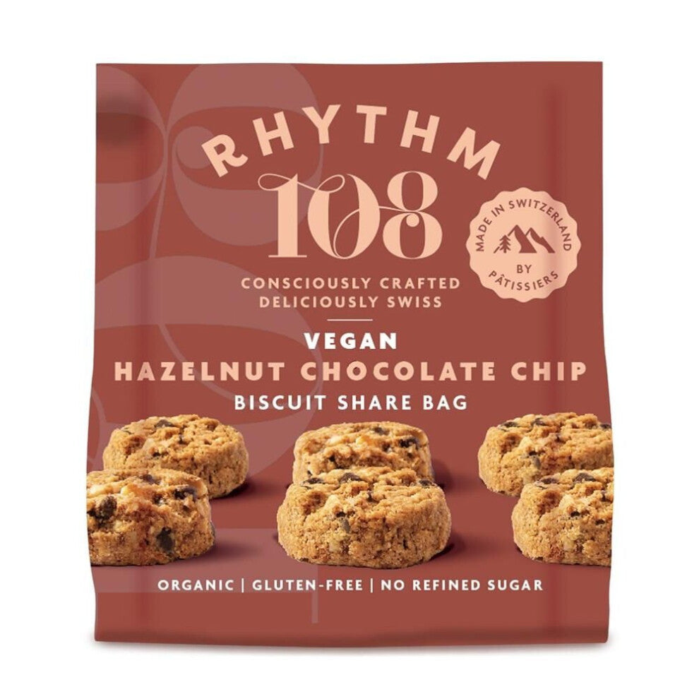 Rhythm 108 Hazelnut Chocolate Chip 135g (Pack of 8)