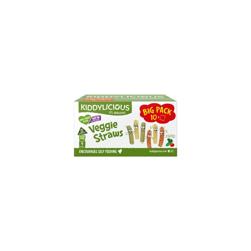 Kiddylicious Veggie Straws Box - Delicious Snacks for Kids - Suitable for 9+ Months - 10 Packs