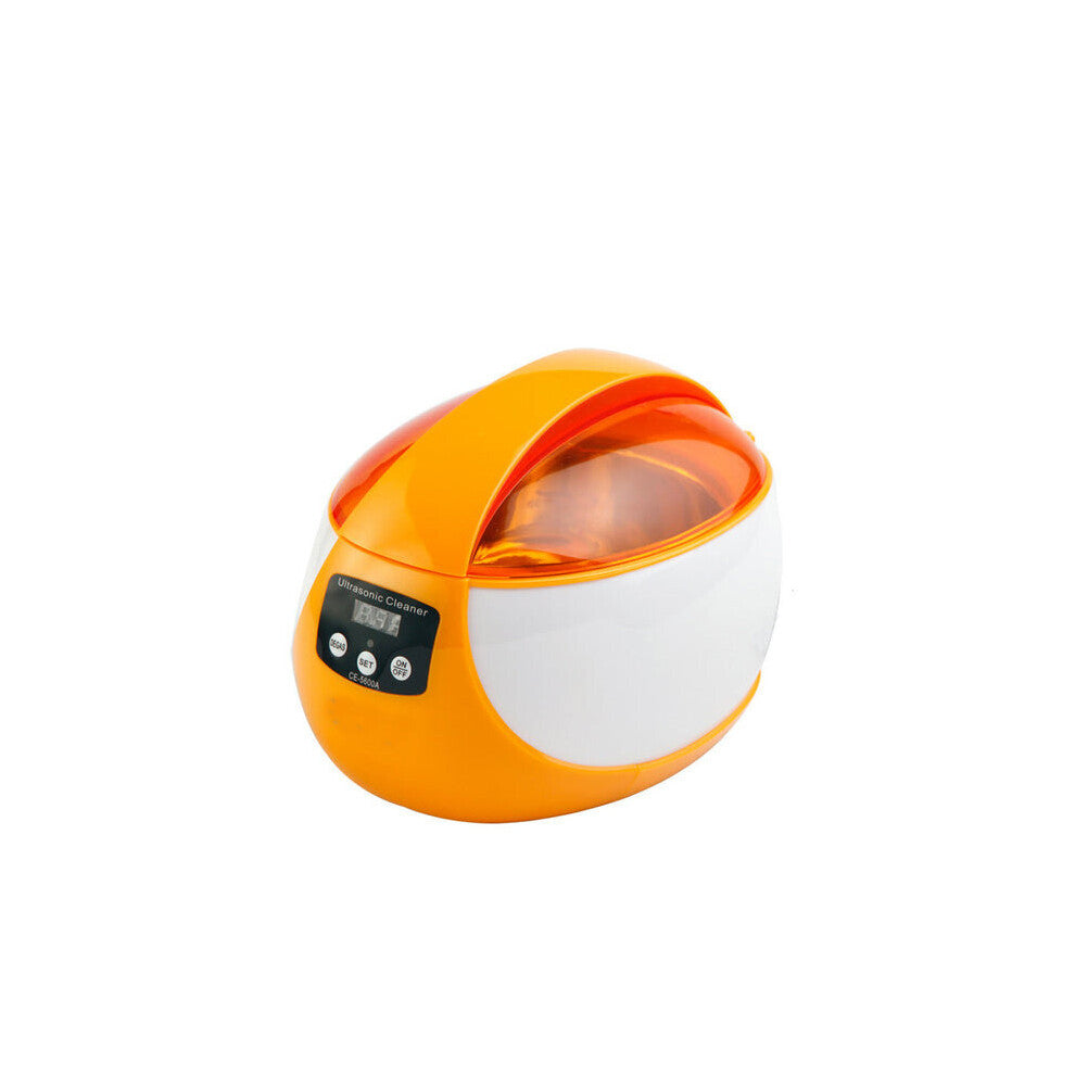 (Orange) Digital Ultrasonic Cleaner Bath 750ml 50W 42kHz Heated Ultrasound Washer Dental Watches Glasses Coins Nail Tool Part Timer
