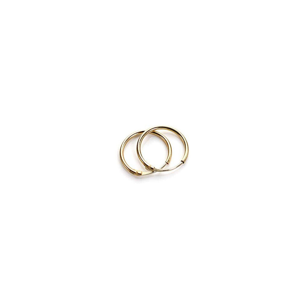 9ct Gold Plain Sleepers 10mm Hoops Earrings Diameter 10mm - 1cm - 0.4 Inch