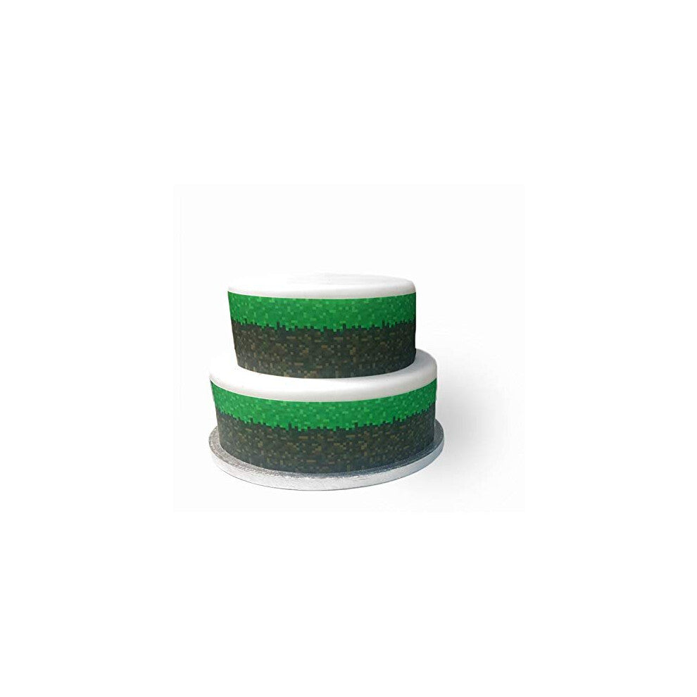 Orange Trading Dartmouth LTD A4 Edible Decor Icing Sheet Pixel Pixelated Gaming Border Edible Cake Topper Decoration