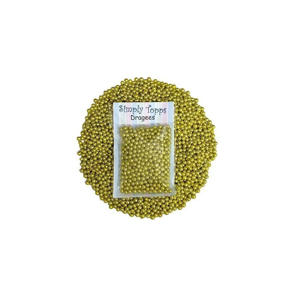 Gold Coloured sugar dragees 30g for cake and cookie decorations