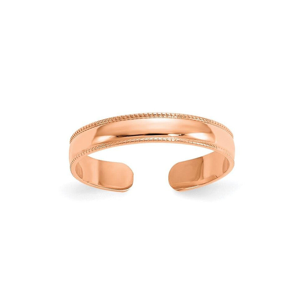 14K Rose Gold Mill Grain Adjustable Toe Ring