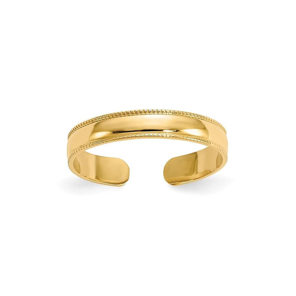 14K Yellow Gold Milgrain Adjustable Toe Ring