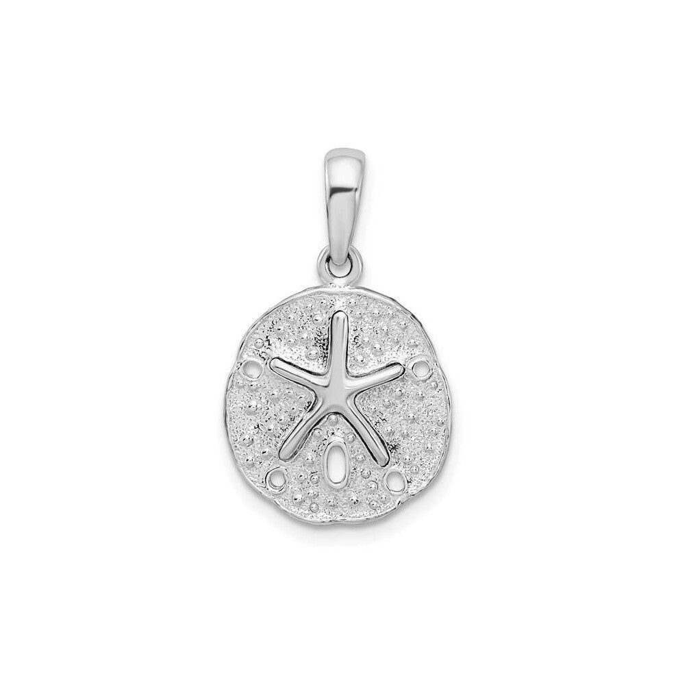 Sterling Silver Polished Textured Small Sand Dollar Pendant