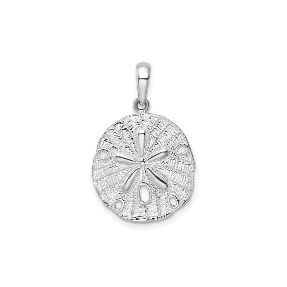 Sterling Silver Polished & Textured Sand Dollar Pendant