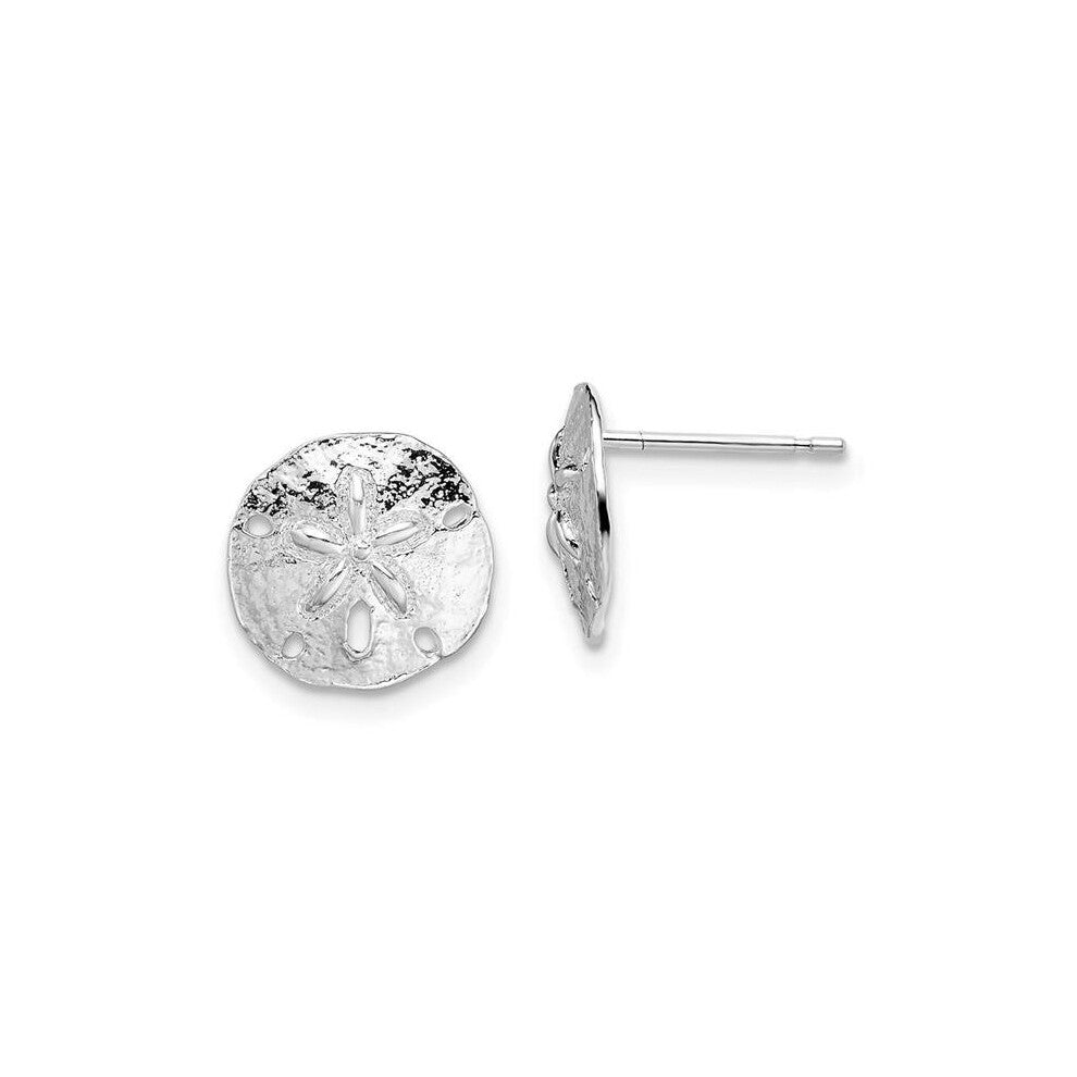 Sterling Silver Polished Sand Dollar Post Earrings