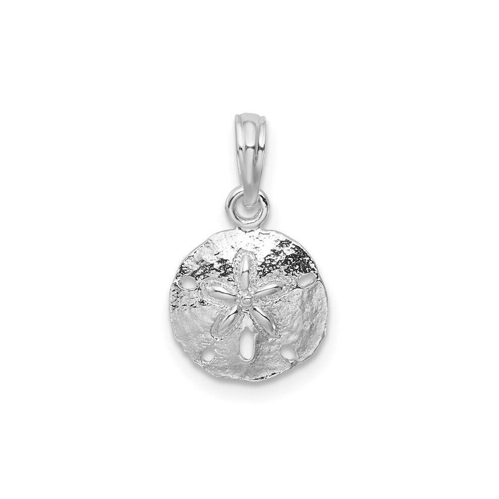 Sterling Silver Polished Textured Small Sand Dollar Pendant