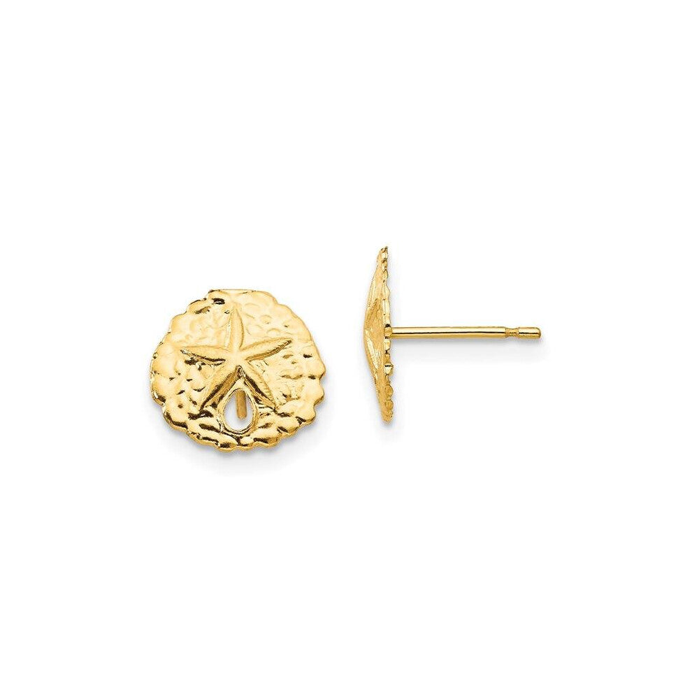 14K Yellow Gold Madi K Sand Dollar Post Earrings