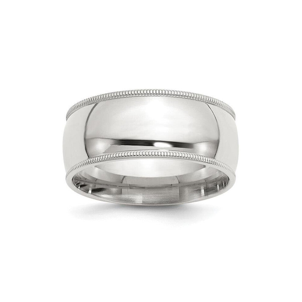 9 mm Sterling Silver Milgrain Comfort Fit Band, Size 8