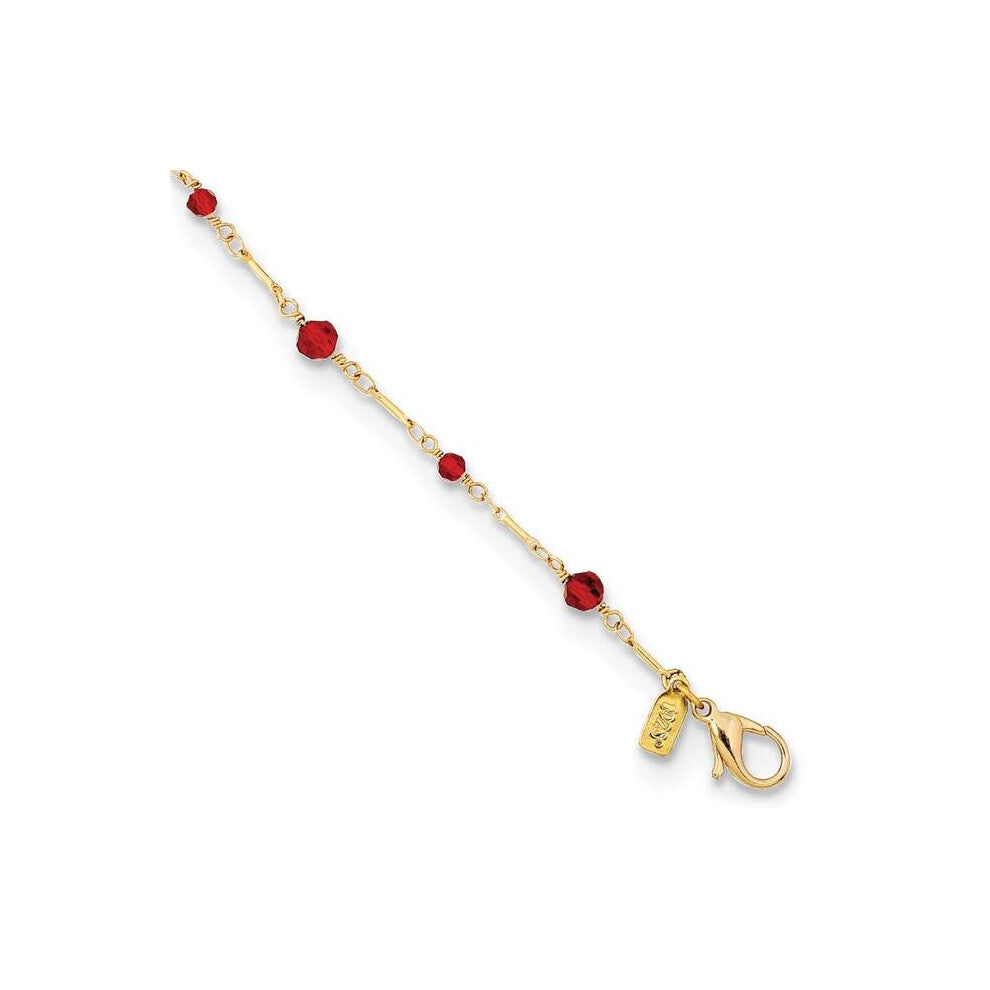 Fashion 1928 Gold-Tone 22 in. Red Glass Beaded Face Mask Holder