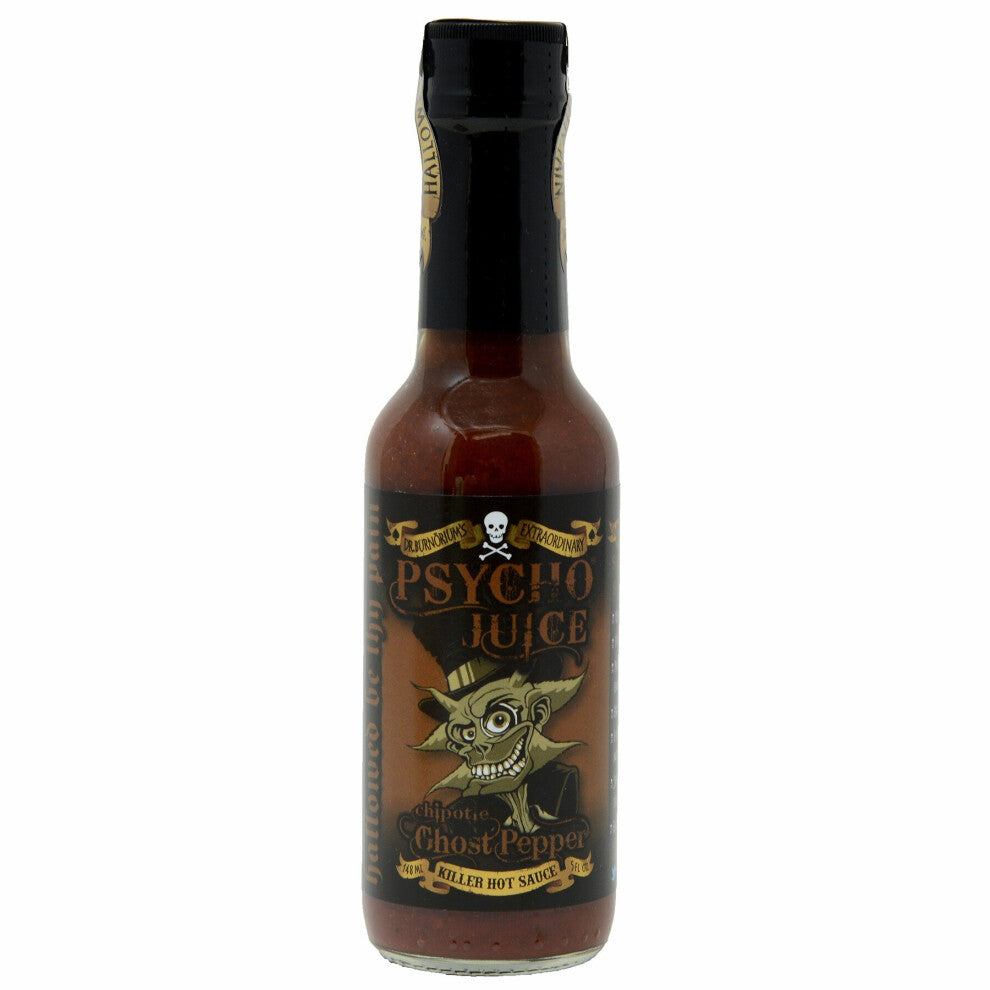 Psycho Juice Chipotle Ghost Pepper Hot Chilli Sauce Condiment 148ml