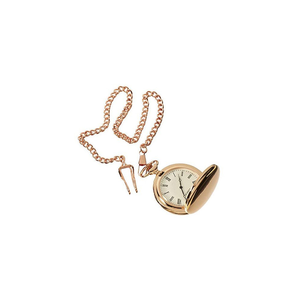 TruClothing Silver Gold Rose 1920's Classic Blinders Pocket Watch & Chain Vintage Retro- Rose