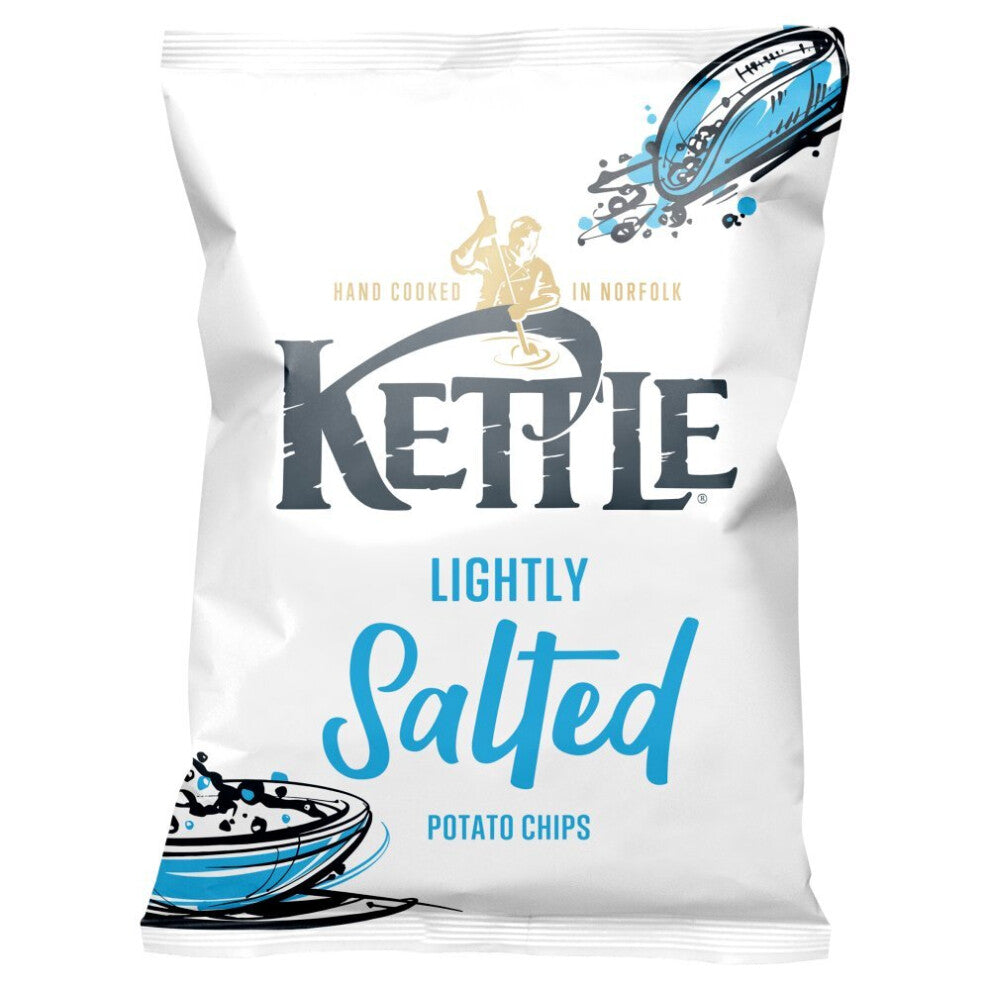 KETTLE Chips Lightly Salted Sharing Crisps 130g (Pack of 12)