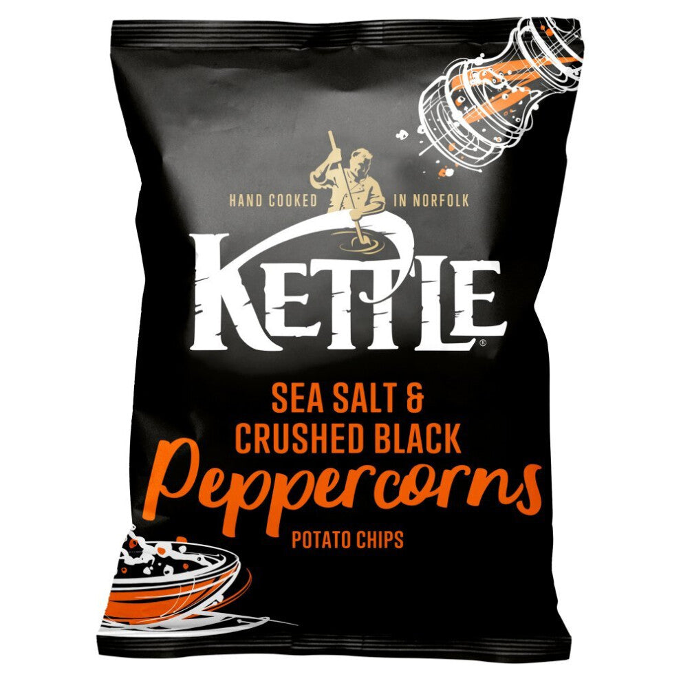 KETTLE Chips Sea Salt & Crushed Black Peppercorns Cris130g(Pack of 12)