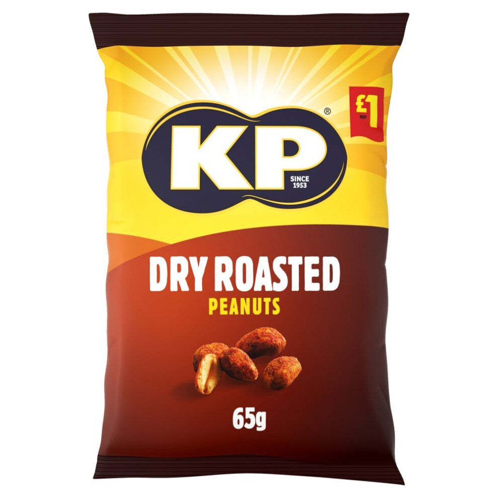 KP Dry Roasted Peanuts 65g - Pack of 16 | Protein-Rich, High-Fibre Snack, Suitable for Vegetarians