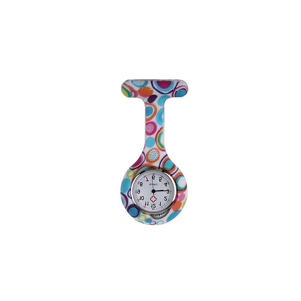 Nurses Fashion Coloured Patterned Silicon Rubber Fob Watches - Colourful Bubbles