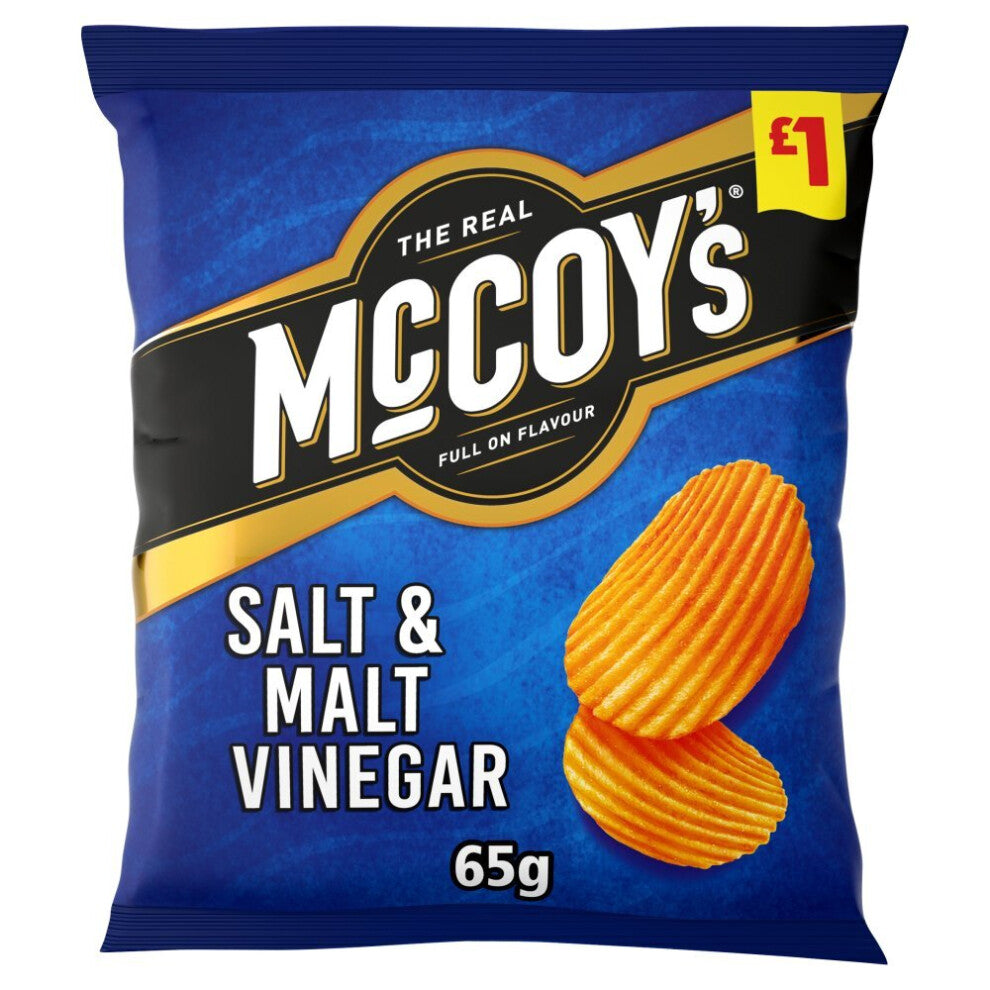 McCoy's Salt & Malt Vinegar Sharing Crisps 65g (Pack of 20)